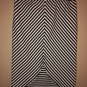 Striped Stretchy High-Low Pencil Skirt